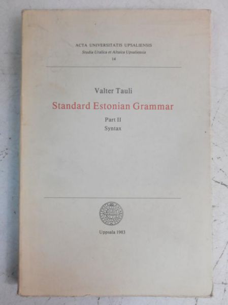 Standard Estonian Grammar, Part II. Syntax