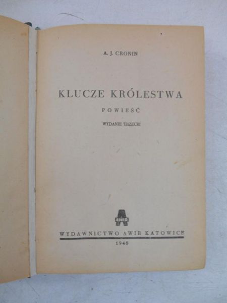 Cronin Archibald - Klucze Królestwa, 1948 r.
