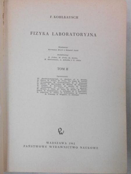 Fizyka laboratoryjna, tom II