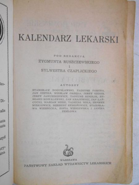 Ruszczewski Zygmunt (red.) - Kalendarz lekarski