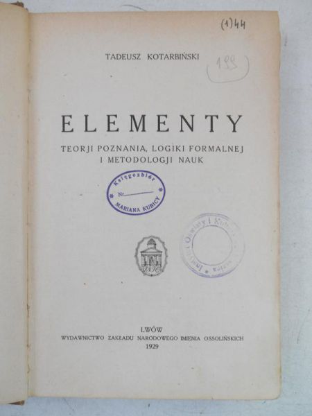 Elementy, 1929 r.