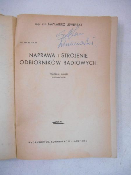 Lewiński Kazimierz - Naprawa i strojenie odbiornikow radiowych