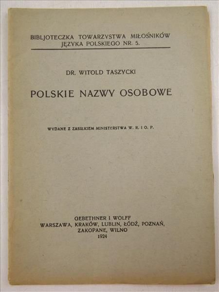 Polskie nazwy osobowe, 1924 r.