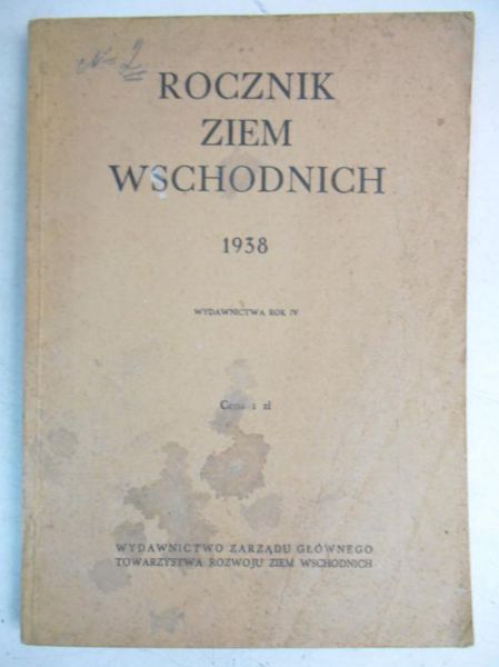 Rocznik Ziem Wschodnich, 1938 r.