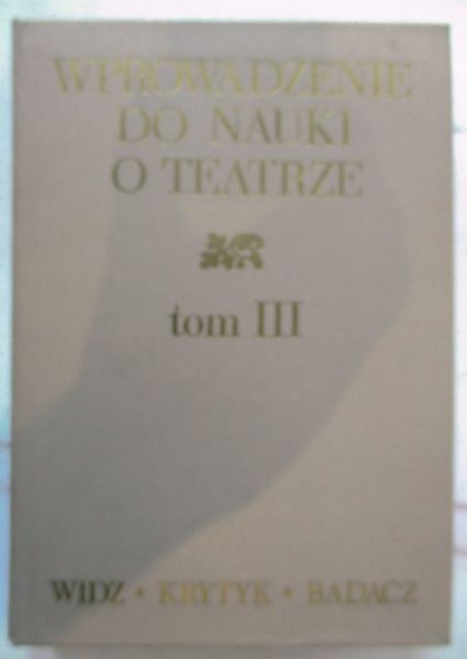 Wprowadzenie do nauki o teatrze