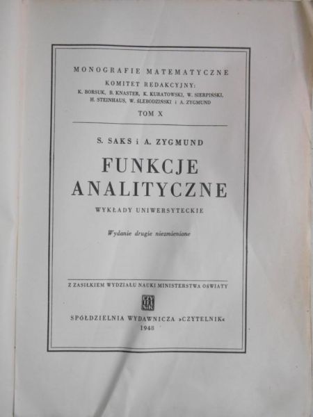 Funkcje analityczne, 1948 r.