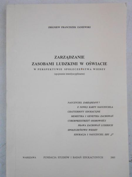 Zarządzanie zasobami ludzkimi w oświacie