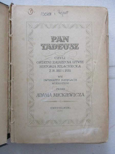 Mickiewicz Adam - Pan Tadeusz