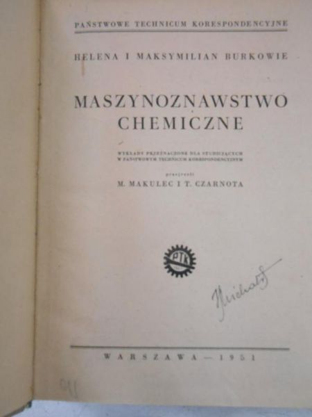 Burkow Maksymilian - Maszynoznawstwo chemiczne