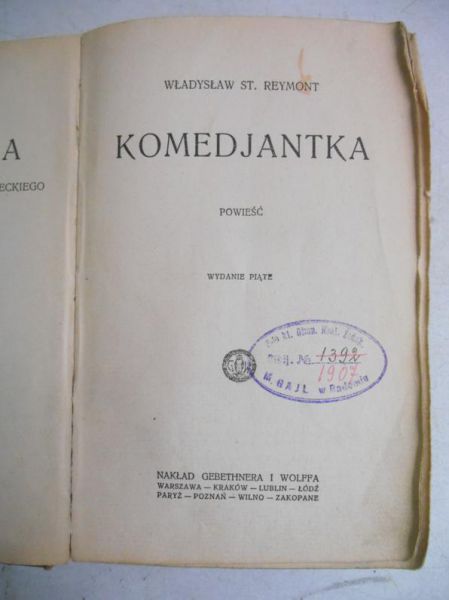 Komedjantka, 1927 r.