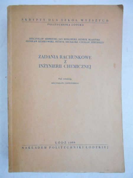 Zadania rachunkowe z inżynierii chemicznej