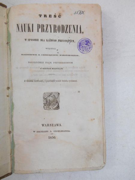 Nauki przyrodzenia, w sposobie dla każdego przystępnym, 1850 r.