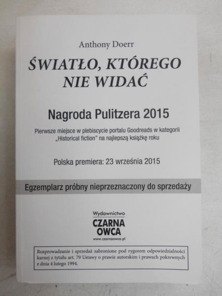 Doerr Anthony - Światło, którego nie widać