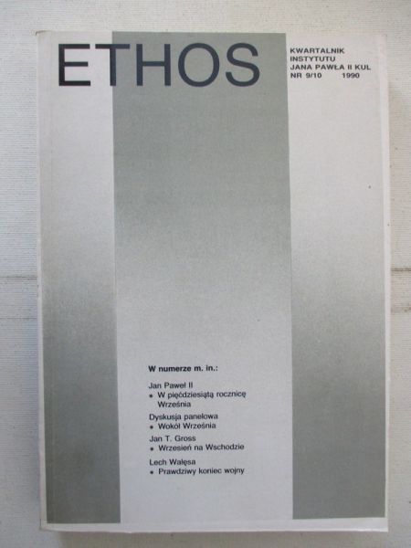 Styczeń Tadeusz (red.) - Ethos, kwartalnik, nr 9/10, 1990 r.