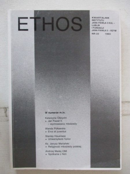Styczeń Tadeusz (red.) - Ethos, kwartalnik, nr 23, 1993 r.
