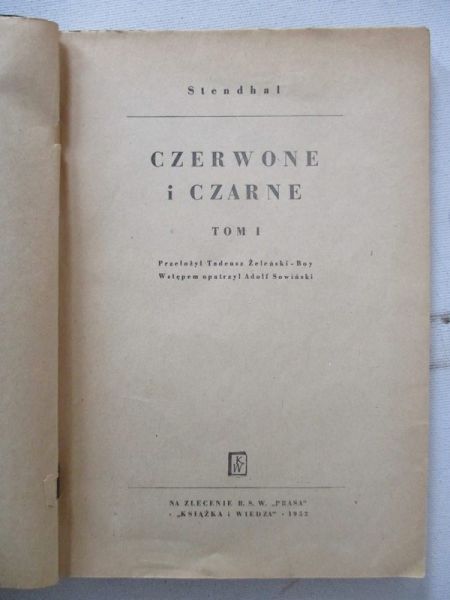 Stendhal  -  Czerwone i czarne T. I-II