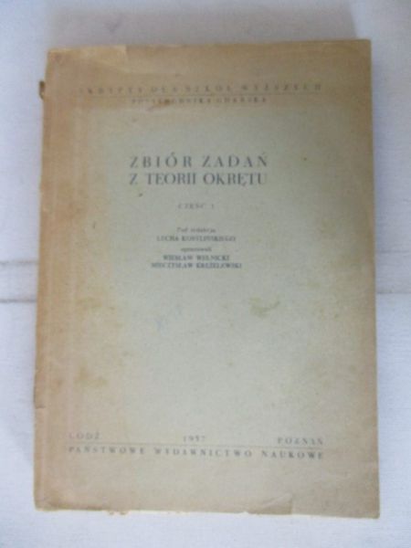 Zbiór zadań z teorii okrętu. Część I