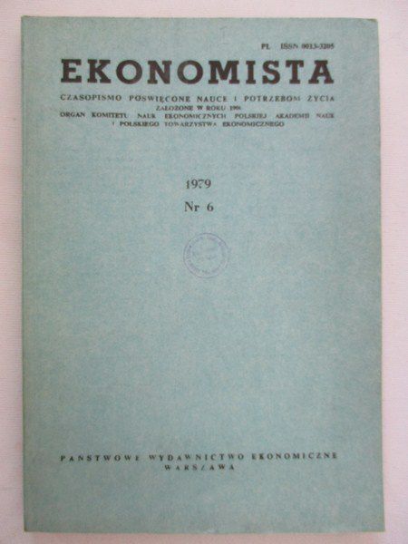 Ekonomista, Czasopismo, Nr 6, 1979