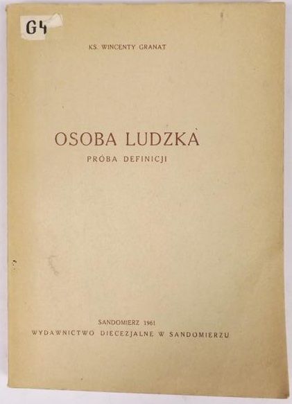 Granat Wincenty - Osoba ludzka. Próba definicji