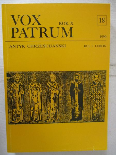 Vox Patrum. Antyk chrześcijański 18, 1990 r.