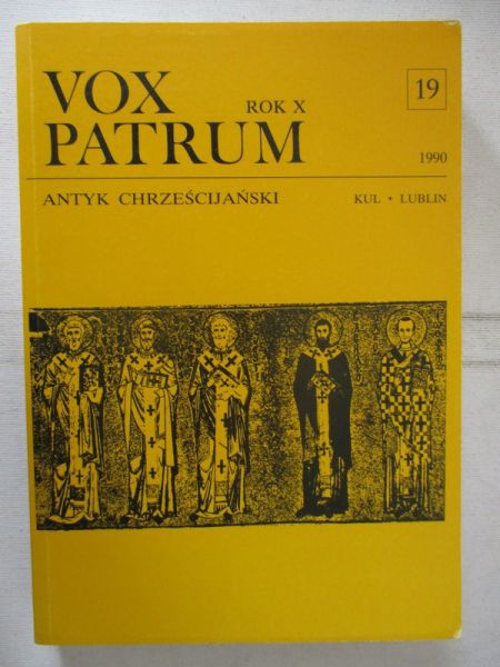Vox Patrum. Antyk chrześcijański 19, 1990 r.