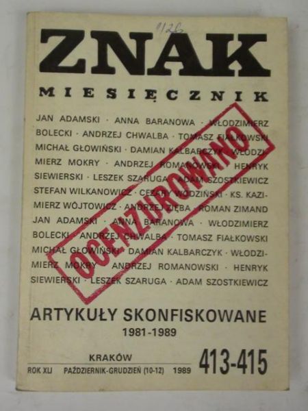 Znak - miesięcznik Nr 413 - 415, 1989 r.