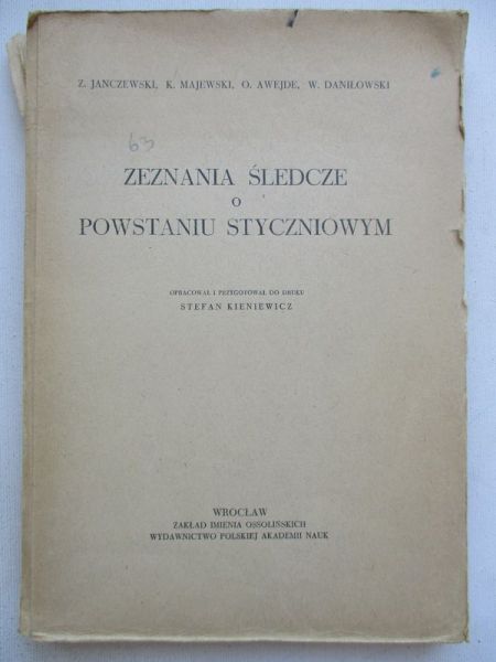 Zeznanie śledcze o powstaniu styczniowym