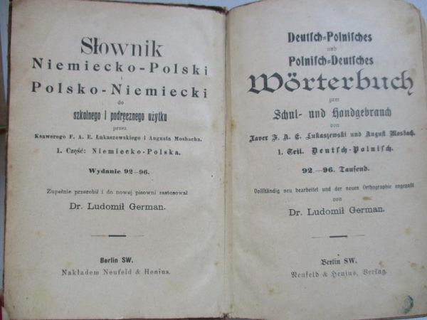 Słownik niemiecko-polski i polsko-niemiecki, 1905r.