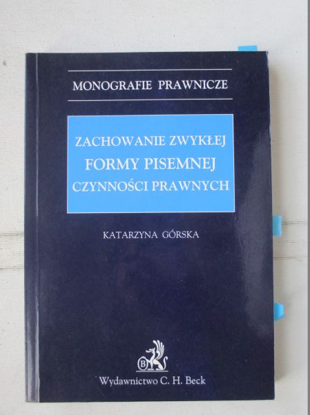 Zachowanie zwykłej formy pisemnej czynności prawnych