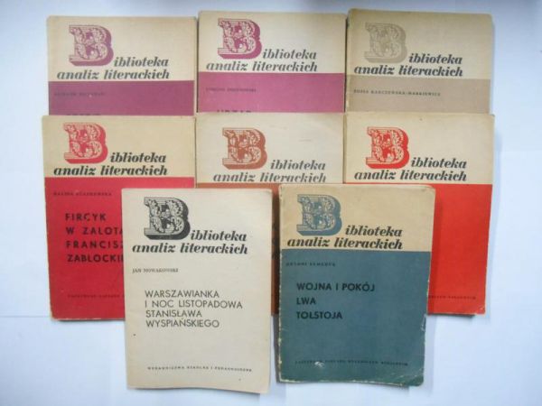 Biblioteka analiz literackich, 8 ksiązek