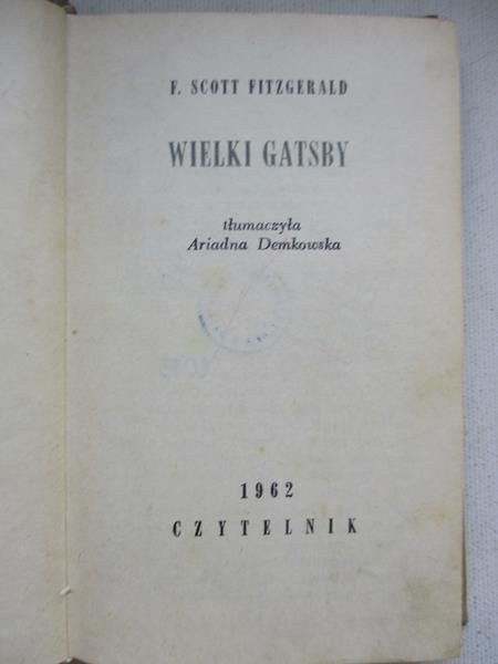 Fitzgerald F. Scott - Wielki Gatsby