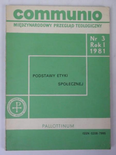 Communio. Międzynarodowy Przegląd Teologiczny nr 3/1981