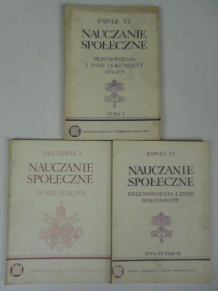 Paweł VI, Jan Paweł I -  Nauczanie społeczne, 3 części.
