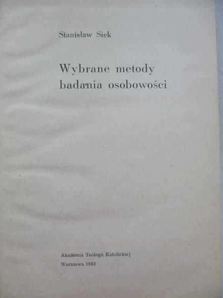 Wybrane metody badania osobowości