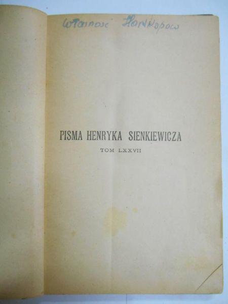 Pisma Henryka Sienkiewicza, Tom LXXVII, 1905 r.