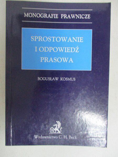 Kosmus Bogusław - Sprostowanie i odpowiedź prasowa