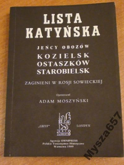 Moszyński LISTA KATYŃSKA Kozielsk Ostaszków
