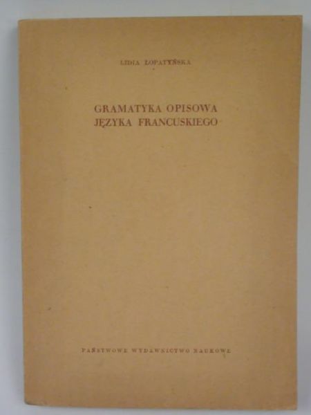 Gramatyka opisowa języka francuskiego