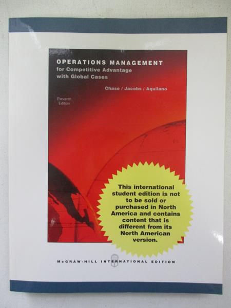 Operations management for Competitive advantage with global cases