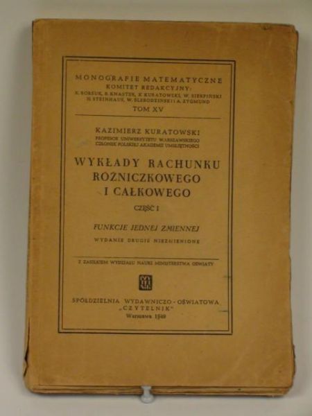 Wykłady rachunku różniczkowego i całkowego, cz. I, 1949 r.