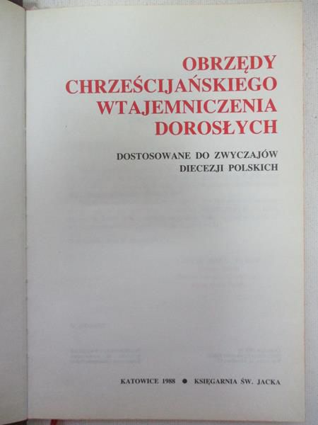 Obrzędy chrześcijańskiego wtajemniczenia dorosłych
