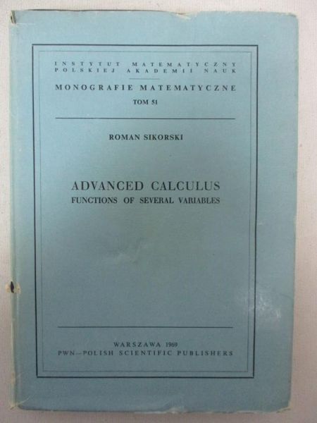 Sikorski Roman - Advanced Calculus. Functions of several variables