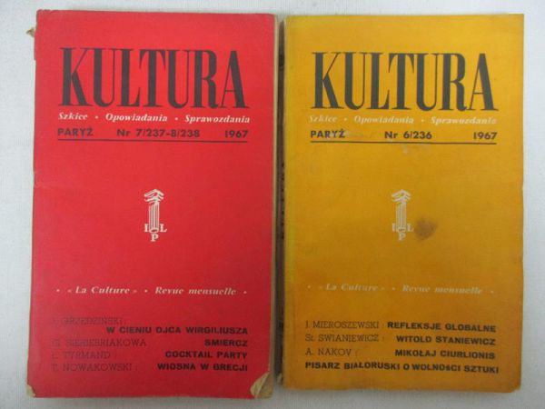Kultura. Szkice-Opowiadania-Sprawozdania (1967), Instytut Literacki, 2 numery