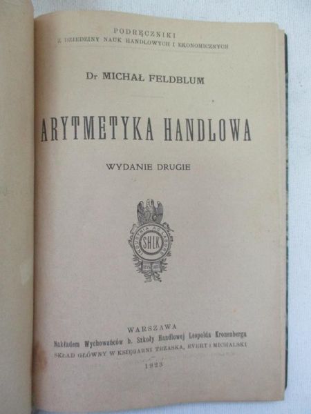 Arytmetyka handlowa, 1923 r.