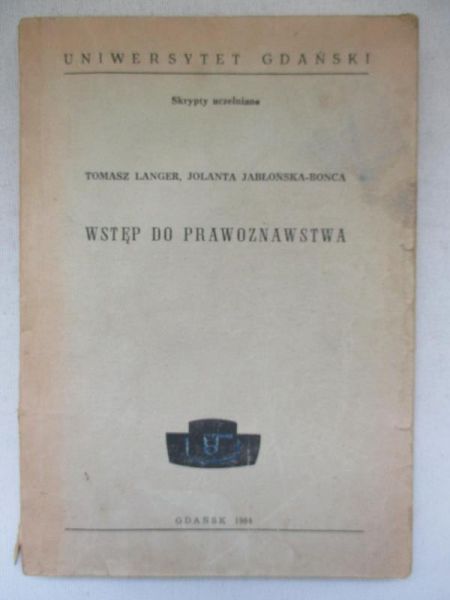 Langer Tomasz - Wstęp do prawoznawstwa