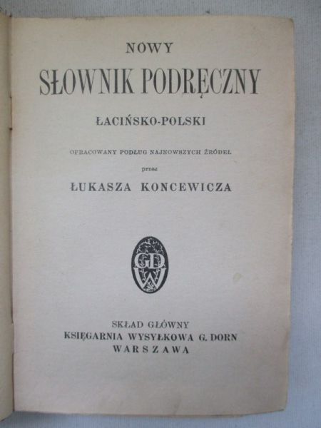 Nowy słownik podręczny łacińsko-polski, 1936 r.