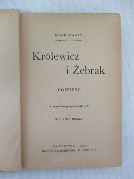 Królewicz i żebrak, 1922 r.