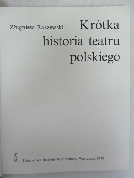 Krótka historia teatru polskiego