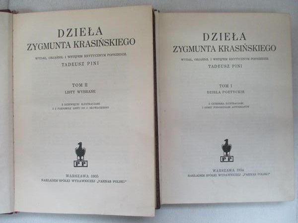 Dzieła Zygmunta Krasińskiego, 1934 r.