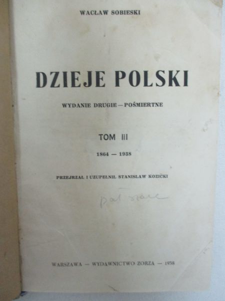 Dzieje Polski. Tom III, 1938 r.